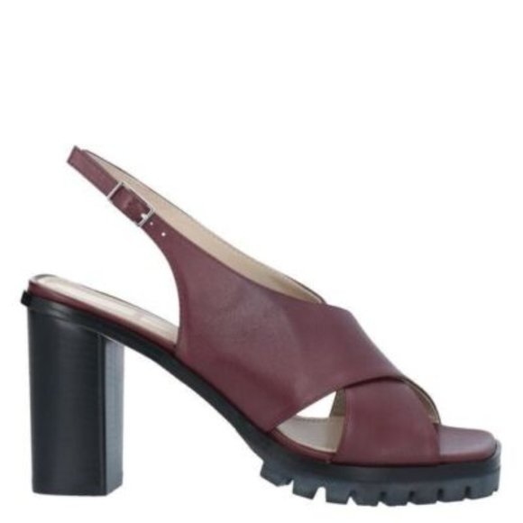 Theory Shoes - Theory Lug Cross Heel Slingback Pumps Black Size 36 NIB $495